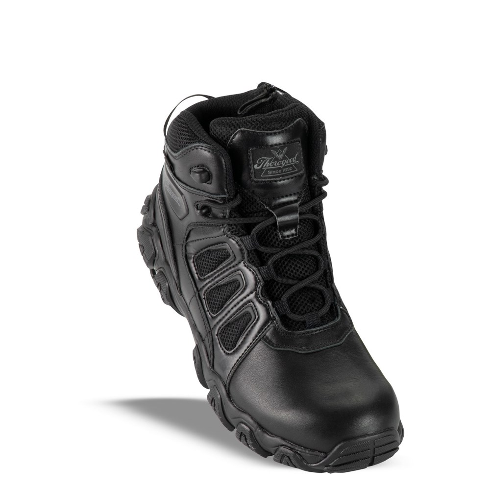 Black Men's Thorogood Crosstrex Polishable Toe / Side Zip - Bbp Waterproof Waterproof Boots | 23195-IYQA