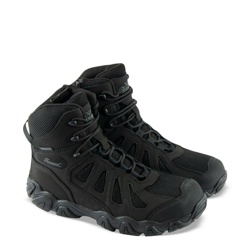 Black Men's Thorogood Crosstrex Series - Safety Toe Side Zip Bbp Waterproof 6″ Hiker Waterproof Boots | 80546-LWCI