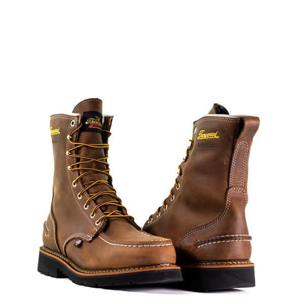 Brown Men's Thorogood 1957 Series - Waterproof Safety Toe - 8″ Crazyhorse Moc Toe - Maxwear90™ Steel Toe Work Boots | 09671-USWG