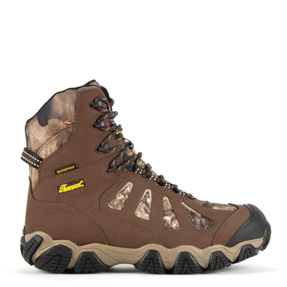 Brown Men\'s Thorogood Crosstrex Series - Camo 8″ Insulated Waterproof Hiker Insulated Work Boots | 04176-AZIN