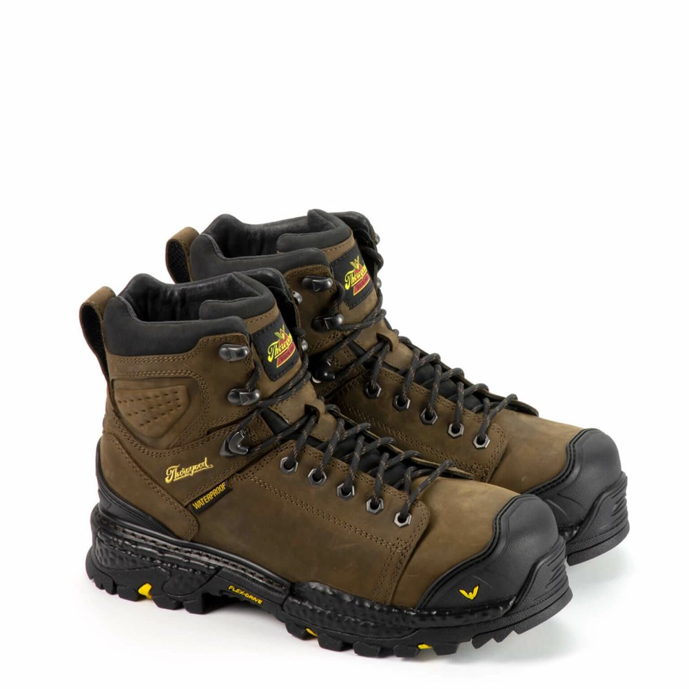 Brown Men's Thorogood Infinity Fd Series - 6″ Studhorse Waterproof Safety Toe Boot Waterproof Boots | 72435-OVRM