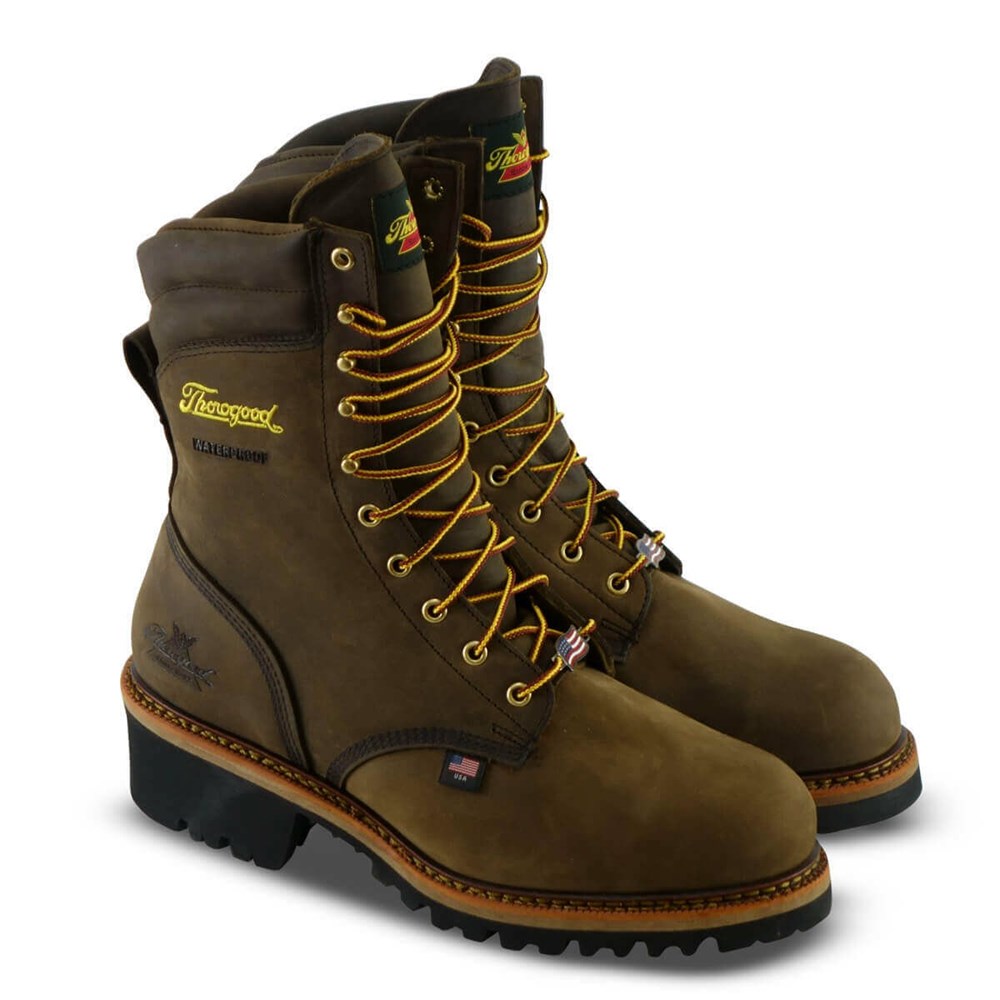 Brown Men's Thorogood Logger Series - 9″ Studhorse Waterproof Waterproof Work Boots | 23190-HSFA