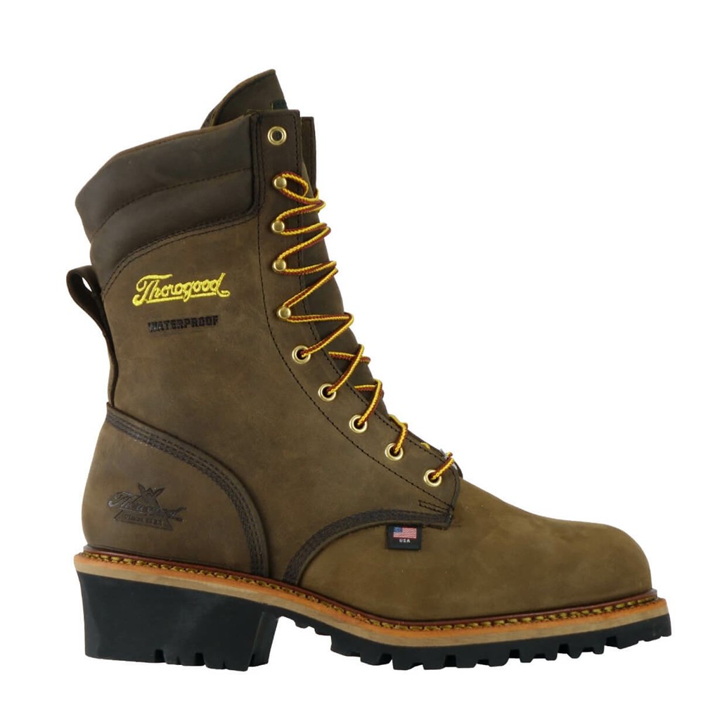 Brown Men\'s Thorogood Logger Series - 9″ Studhorse Waterproof Waterproof Work Boots | 23190-HSFA