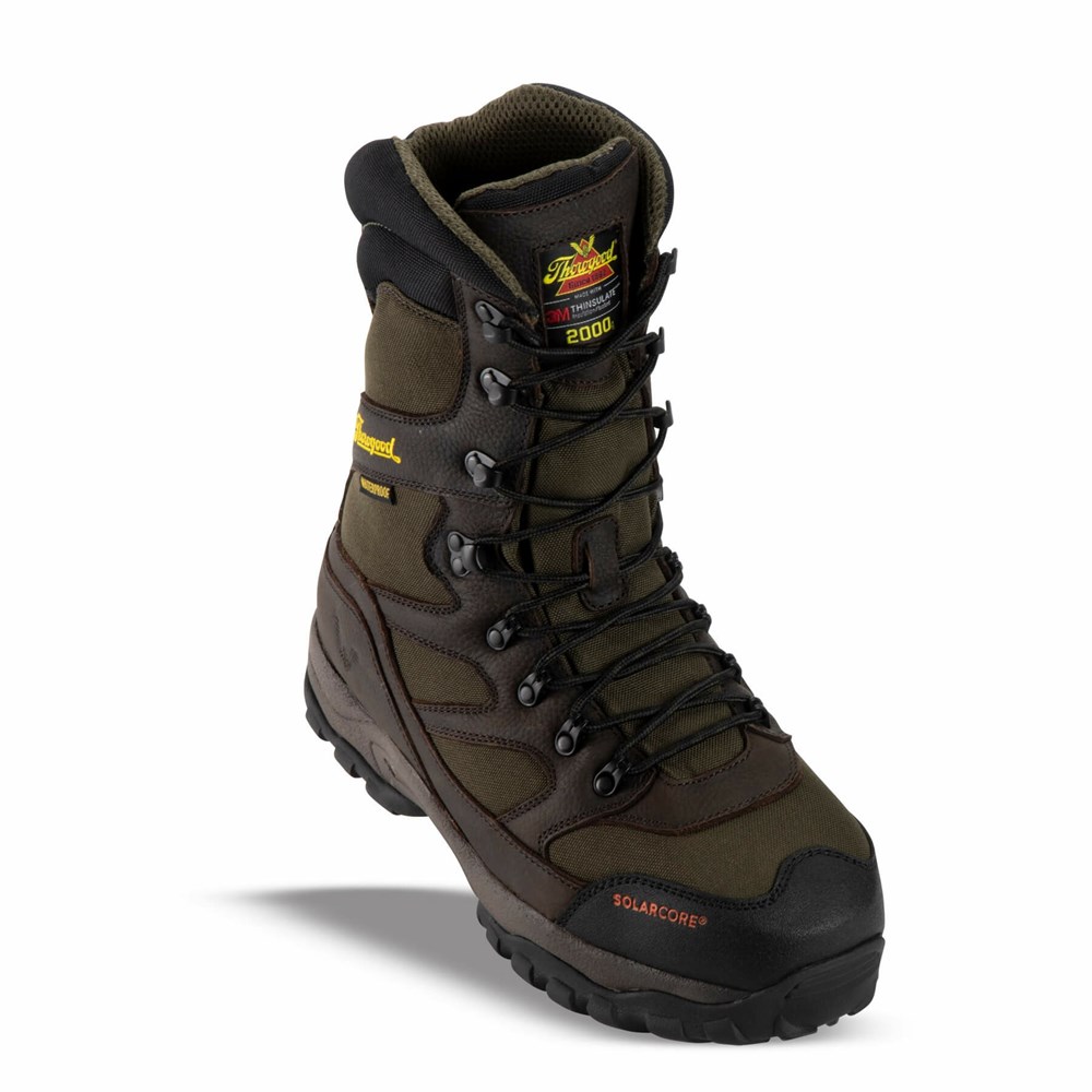 Brown Men's Thorogood Mountain Ridge Insulated With Solarcore Hunting Boots | 12798-QXUK