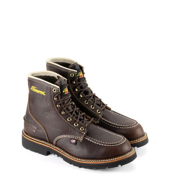 Chocolate Men's Thorogood 1957 Series - Flyway Waterproof 6″ Briar Pitstop Moc Toe Work Boots | 07342-OAHC