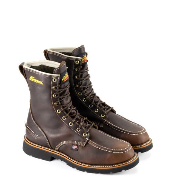 Chocolate Men's Thorogood 1957 Series - Flyway Waterproof 8″ Briar Pitstop Waterproof Work Boots | 12584-HFOQ