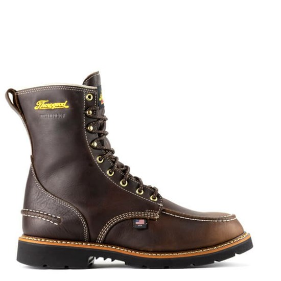 Chocolate Men's Thorogood 1957 Series - Flyway Waterproof 8″ Briar Pitstop Waterproof Work Boots | 12584-HFOQ